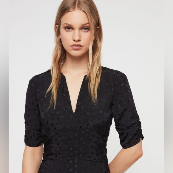 AllSaints Black ‘Avery’ dress with short sleeves Size:10 - Picture 2 of 15